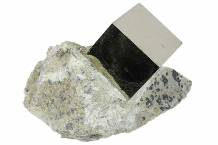 Natural Pyrite Cube In Rock From Spain - Pristine #82074